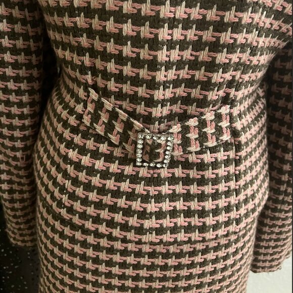 RUTH  Retro Barbie Tweed Chanel Style Suit SET/ Pink Gray White  / Size 2 - Picture 2 of 15